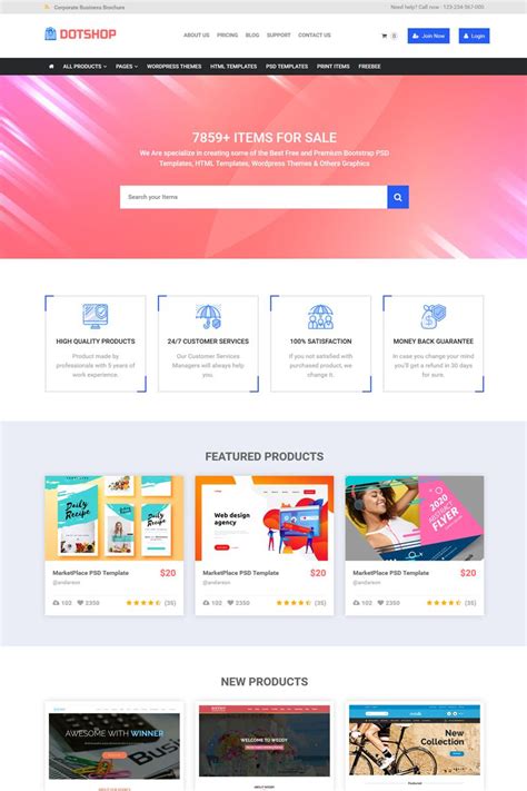 Marketplace Website Template