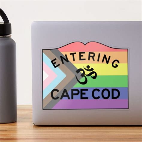 "Entering Cape Cod Highway Sign - New Rainbow Pride with OM" Sticker by ...