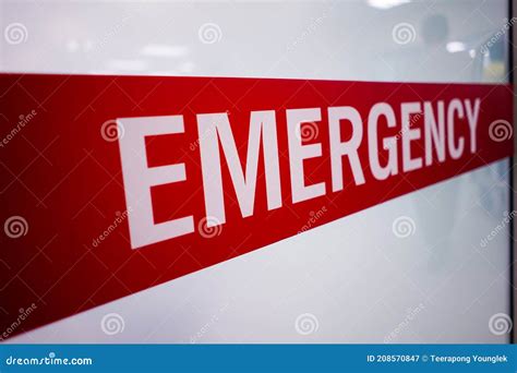 Red Emergency Room Signs and Patients Who Look Scary Stock Image ...