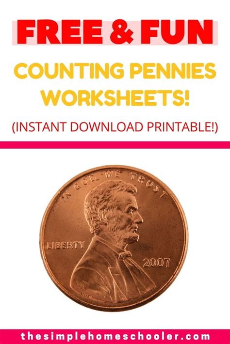 Fun Counting Pennies Worksheets: Free and Printable! - The Simple ...