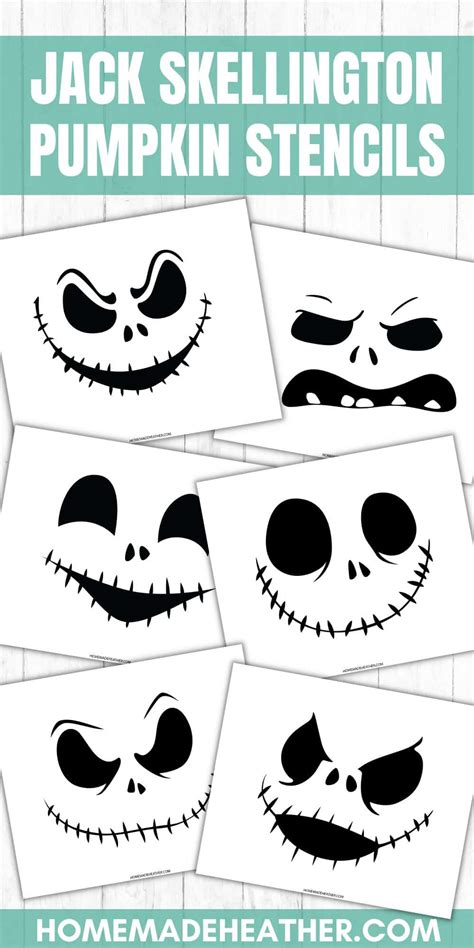 Jack Skellington Pumpkin Carving Stencils » Homemade Heather