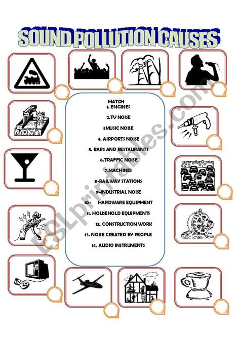 SOUND POLLUTION, NOISE POLLUTION - ESL worksheet by ilona