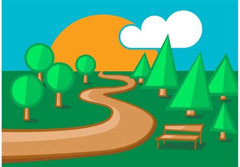 Woodland Park Path Vectors 89210 Vector Art at Vecteezy