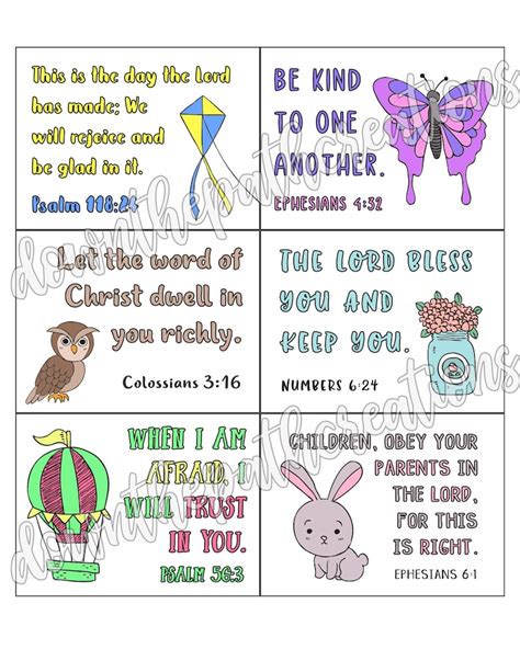 Kids Bible Verse Cards Printable 3x 4 Instant - Etsy