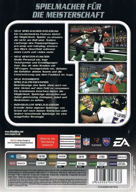 Madden NFL 2004 cover or packaging material - MobyGames