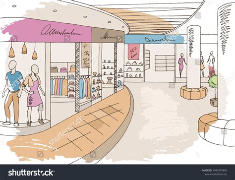 5,335 Shopping Center Drawing Images, Stock Photos & Vectors | Shutterstock