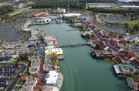 An aerial view of Broadway at the Beach in Myrtle Beach shows some of ...