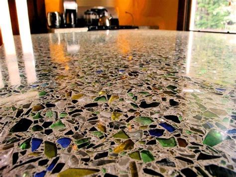 How To Make Crushed Glass Concrete Countertops - Glass Designs