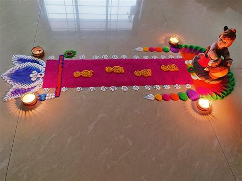 janmashtami special rangoli design | Rangoli designs flower, Free hand rangoli design, Small ...