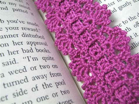 Lace Bookmark Pink Lacy With Ribbon Handmade Crochet - Etsy