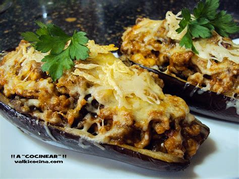 BERENJENAS RELLENAS DE CARNE Y QUESO | ¡¡A COCINEAR!! Recetas ...