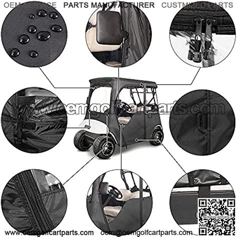 Golf Cart Deluxe Enclosure for EZGO TXT 2 Passenger, 4-Sided Clear PVC ...