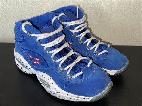 Reebok Mens Allen Iverson Question Mid Draft Day Blue… - Gem