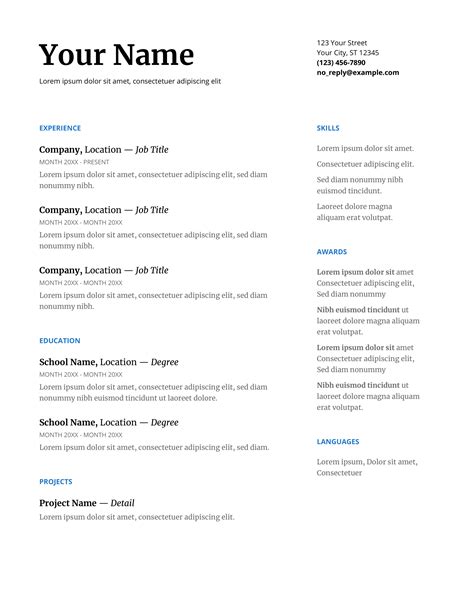 Google Doc Resume Template 2025 - Adah Linnie