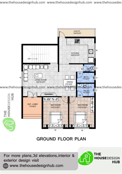 2 BHK House Plan 30 X 40 Ft In 1100 Sq Ft | The House Design Hub