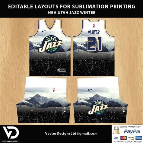 NBA Utah Jazz Editable Basketball Jersey Layout for Sublimation ...