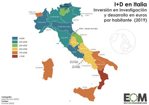 El mapa del I+D en Italia - Mapas de El Orden Mundial - EOM