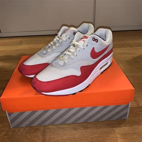 Nike Air Max 1 Anniversary Red NOT DEADSTOCK... - Depop