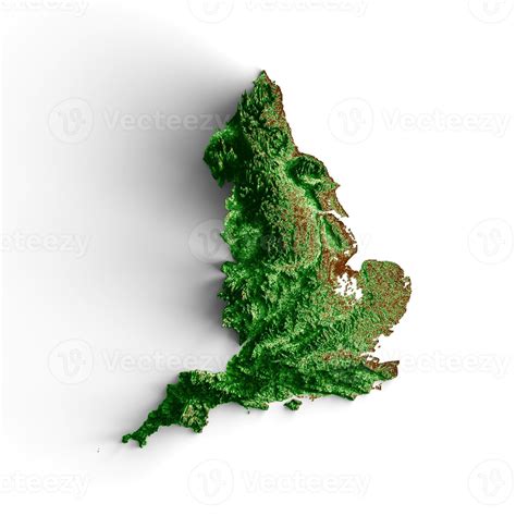 England Topographic Map 3d realistic map Color 3d illustration 13246930 ...