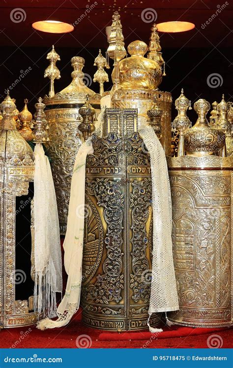 Torah Scrolls in the Synagogue Stock Image - Image of star, jewish ...