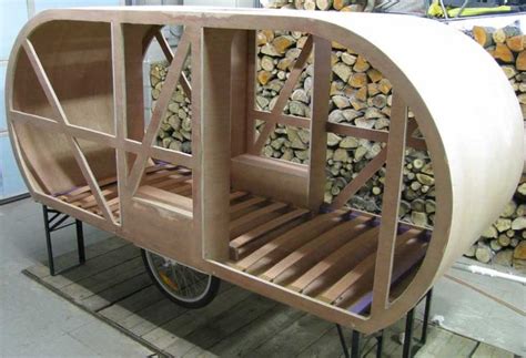 Bike camper under construction | Camping trailer, Bicycle trailer, Bike ...