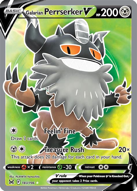 Galarian Perrserker V Lost Origin Pokemon Card | Pikawiz