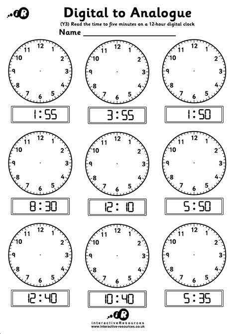 Telling Time Digital Clock Worksheets - Free Printable Worksheet