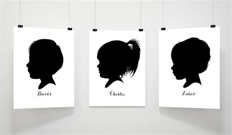 Custom Silhouette Portrait Child Silhouette Personalized | Etsy