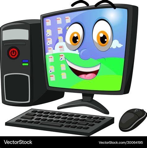 Modern Computer Cartoon Vector And Illustration Black And White | My XXX Hot Girl