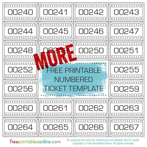 Printable Numbered Tickets Template (Extended) - Free Printables Online