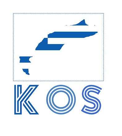 Kos Logo Map Of Kos With Island Name And Flag Stok Vektör Sanatı & Ada‘nin Daha Fazla Görseli ...