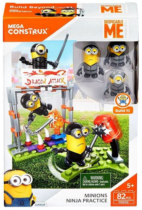 Mega Bloks Despicable Me Minion Made Mega Construx Minions Ninja Practice Set FND05 - ToyWiz