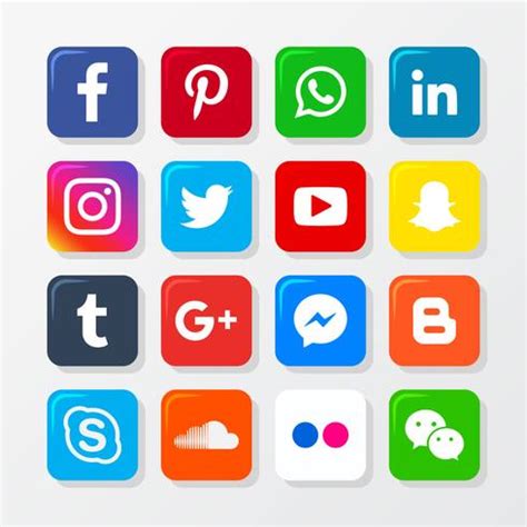 Social Media Icon Set 229578 Vector Art at Vecteezy