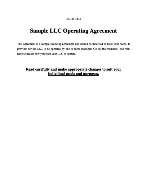 30 Professional LLC Operating Agreement Templates ᐅ TemplateLab