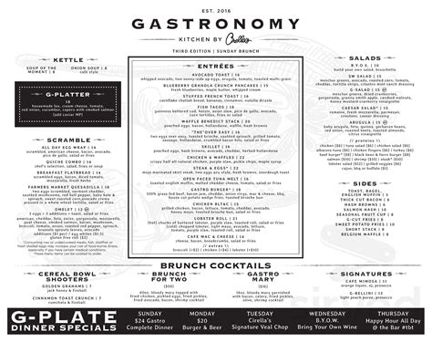 Gastronomy Restaurant menu in Huntington Station, New York, USA