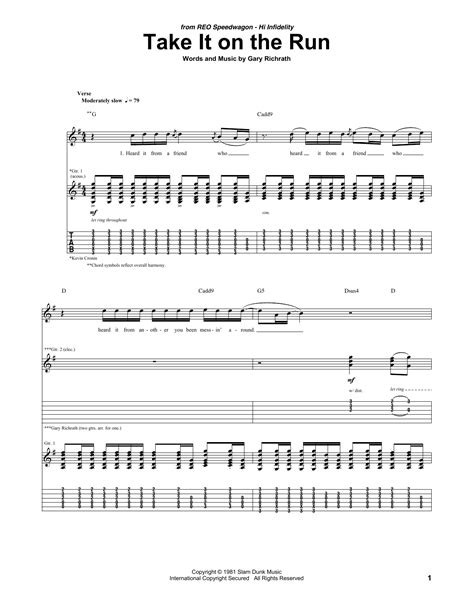 Take It On The Run by REO Speedwagon - Guitar Tab - Guitar Instructor