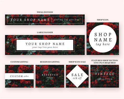 Etsy Shop Banner Set Etsy Shop Kit Etsy Shop Graphics Store | Etsy