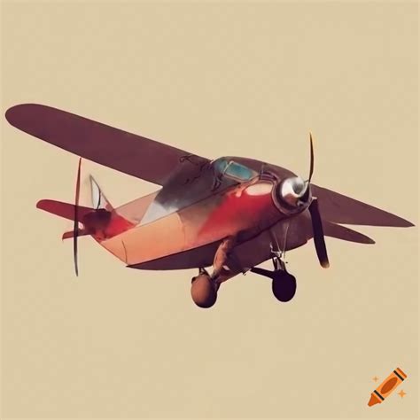 Vintage propeller plane on a blank background on Craiyon