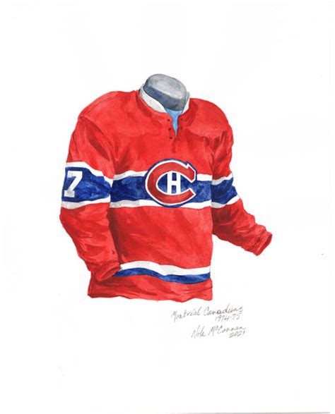 Montreal Canadiens 1974-75 uniform and jersey original art – Heritage ...