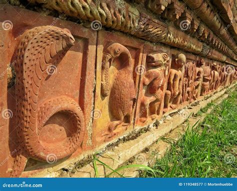 Relief at Ruins of Somapura Mahavihara in Paharpur, Bangladesh Stock Image - Image of holy ...