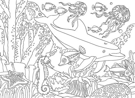 Ocean Background Coloring Page