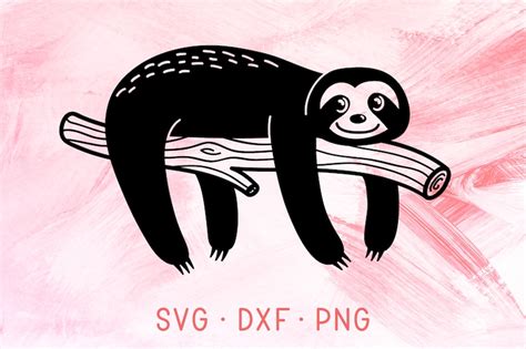 Sloth SVG DXF PNG Cricut Silhouette Cut Files Cute Animal | Etsy