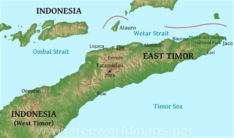 East Timor Physical Map