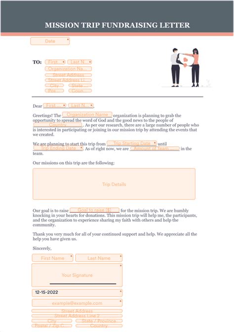 Mission Trip Fundraising Letter Template - Sign Templates | Jotform