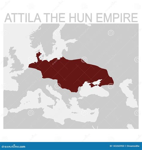 Map of the Attila the Hun Empire Stock Vector - Illustration of flag, weapon: 143265950