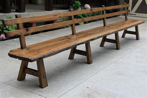 Wooden Bench With Back - Foter