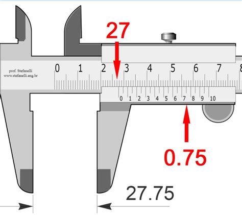 an image of a caliper with numbers on it and arrows pointing in ...