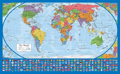 Equal Earth Blue World Map (Laminated, 18” x 29”) : Amazon.ca: Office Products