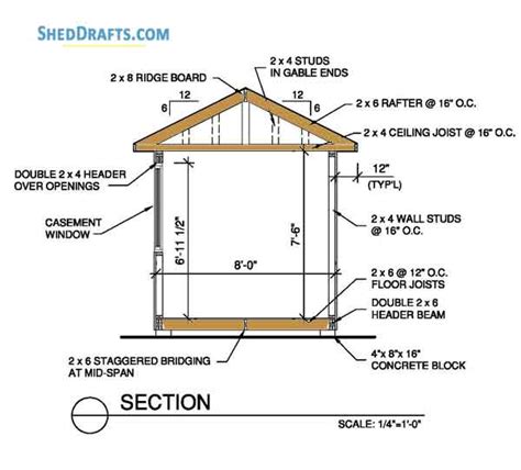 8×8 Wooden Storage Shed Architecture Plans