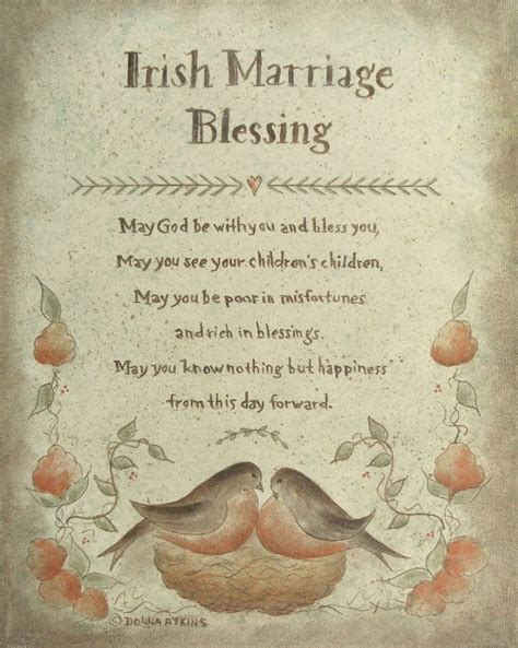 Irish Blessing Proverb Prints by Donna Atkins Choose From Marriage, Christening, Inspirational ...